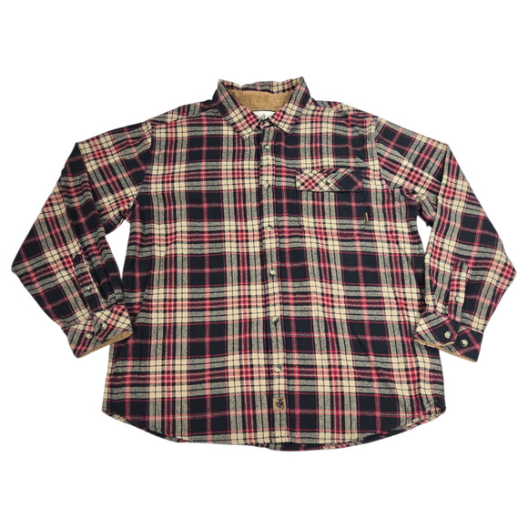 Legendary Whitetails Mens XL Red Black Tan Flannel Shirt Fall Winter Lumberjack - Picture 1 of 7